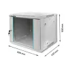 Armadio rack 19 pollici QOLTEC 9U modello 54484, dimensioni 600x500x450 mm