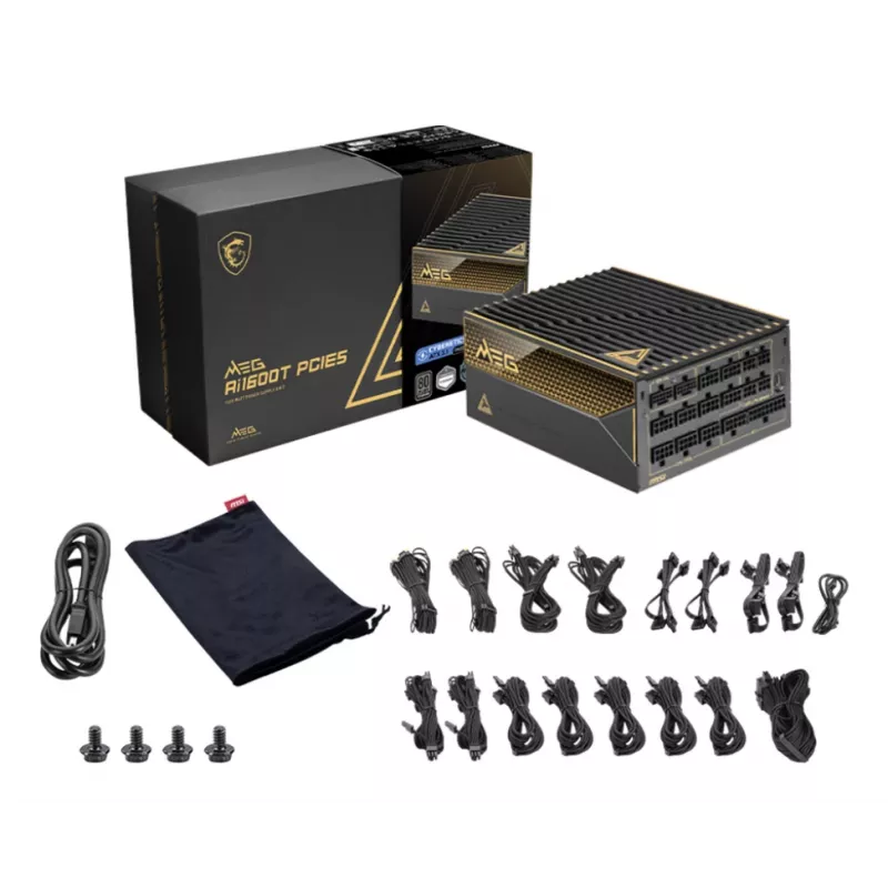 Alimentatore MSI MEG Ai1600T PCIE5 1600 W 24-Pin ATX ATX nero