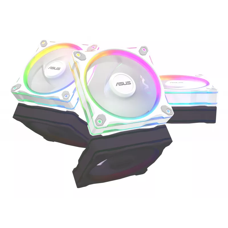 Ventola per case ASUS Prime MR120 ARGB bianca 120 mm, 1600 giri/min, PWM, cuscinetto a slitta, 58 CFM