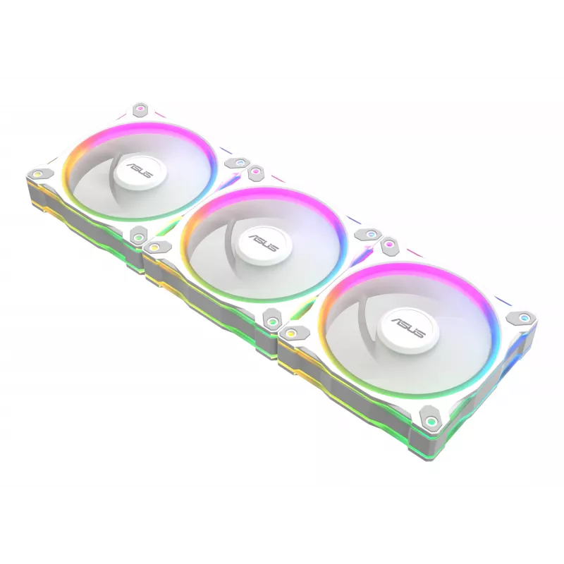 Ventola per case ASUS Prime MR120 ARGB bianca 120 mm, 1600 giri/min, PWM, cuscinetto a slitta, 58 CFM