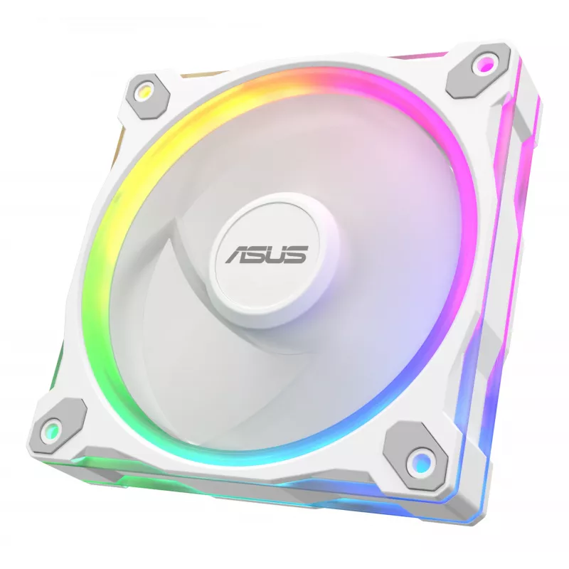 Ventola per case ASUS Prime MR120 ARGB bianca 120 mm, 1600 giri/min, PWM, cuscinetto a slitta, 58 CFM