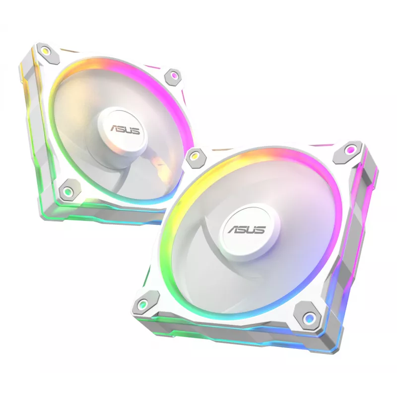 Ventola per case ASUS Prime MR120 ARGB bianca 120 mm, 1600 giri/min, PWM, cuscinetto a slitta, 58 CFM