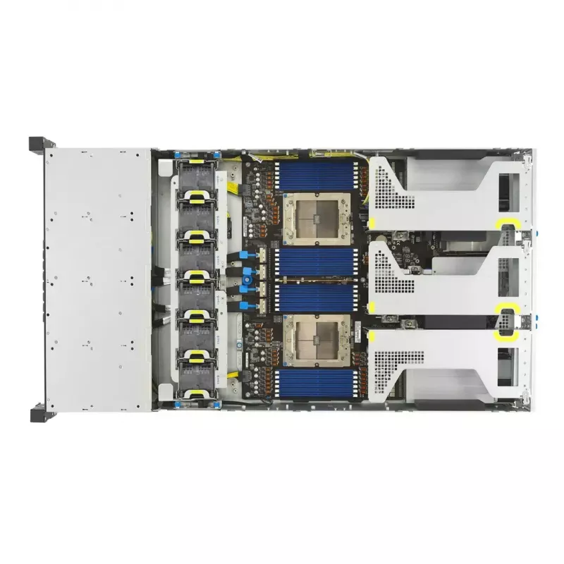 Piattaforma rack per server ASUS RS720A-E13-RS24G 2U AMD, 24 alloggiamenti da 2,5 inch, 2 CPU SP5, 24 DIMM DDR5, max 3 TB, Aspeed AST2600