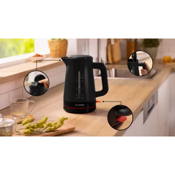 Bollitore elettrico Bosch MyMoment TWK3M123 — 1,7 L, 2400 W, nero