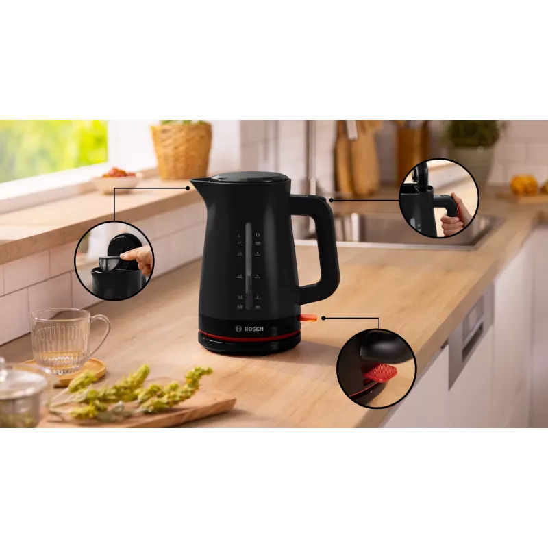 Bollitore elettrico Bosch MyMoment TWK3M123 — 1,7 L, 2400 W, nero