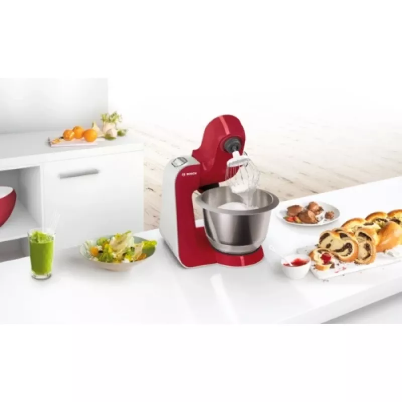 Bosch MUM58720 robot da cucina 1000 W 3,9 l grigio, rosso, acciaio inox