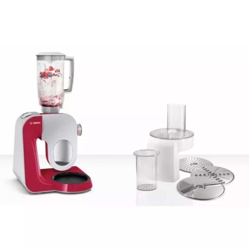 Bosch MUM58720 robot da cucina 1000 W 3,9 l grigio, rosso, acciaio inox
