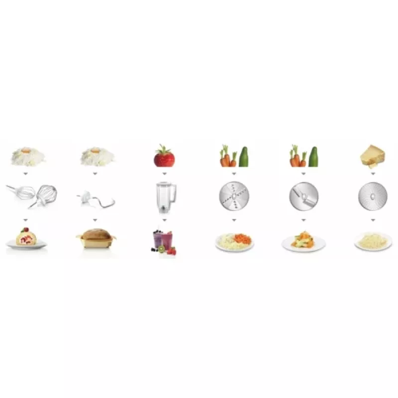 Bosch MUM58720 robot da cucina 1000 W 3,9 l grigio, rosso, acciaio inox