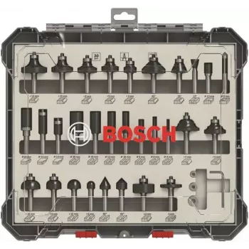 Bosch set di frese miste, 30 pezzi, set di frese, 8 mm, 30 pz.