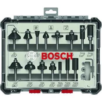 Bosch 2 607 017 471 fresatrice, set di frese 15 pezzi
