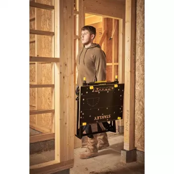Banco da lavoro per lavorazione del legno Stanley STST83800-1 bambù acciaio nero giallo 625 mm