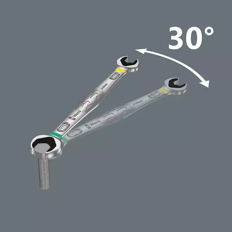 Wera 05003765001 Joker chiave a forcella 17x19 mm, acciaio inox, cromata