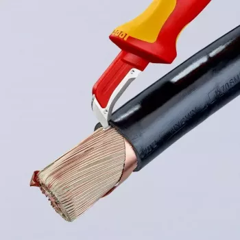Taglierino Knipex 98 55 SB rosso giallo lama fissa