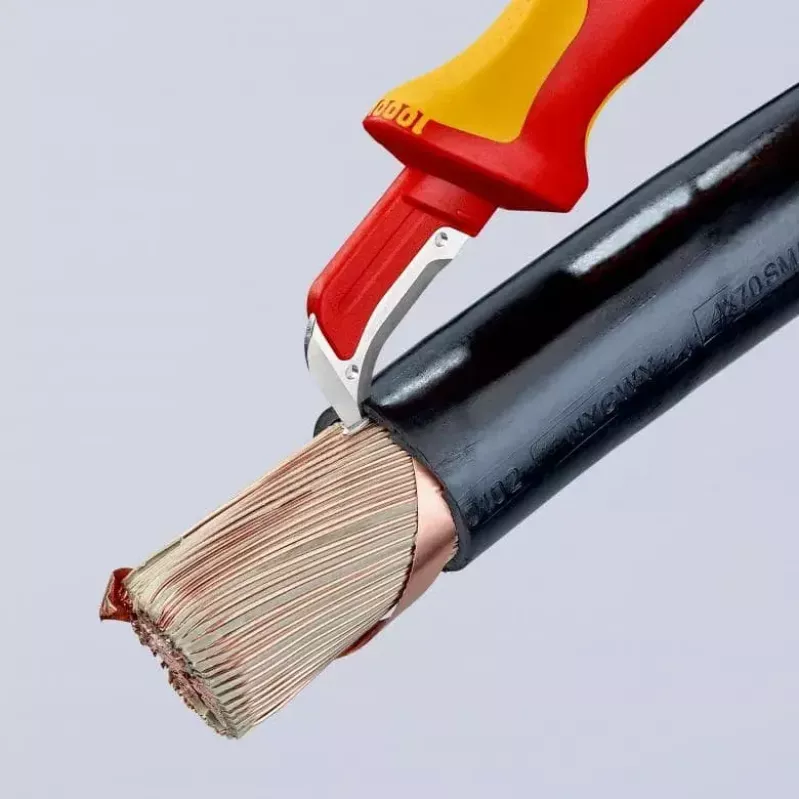 Taglierino Knipex 98 55 SB rosso giallo lama fissa
