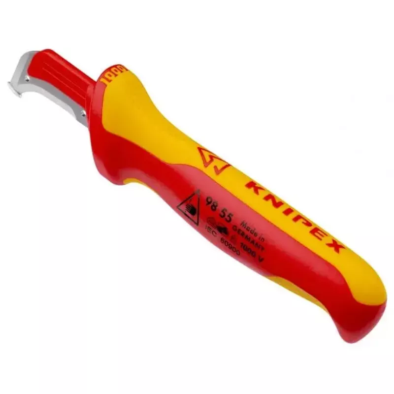 Taglierino Knipex 98 55 SB rosso giallo lama fissa