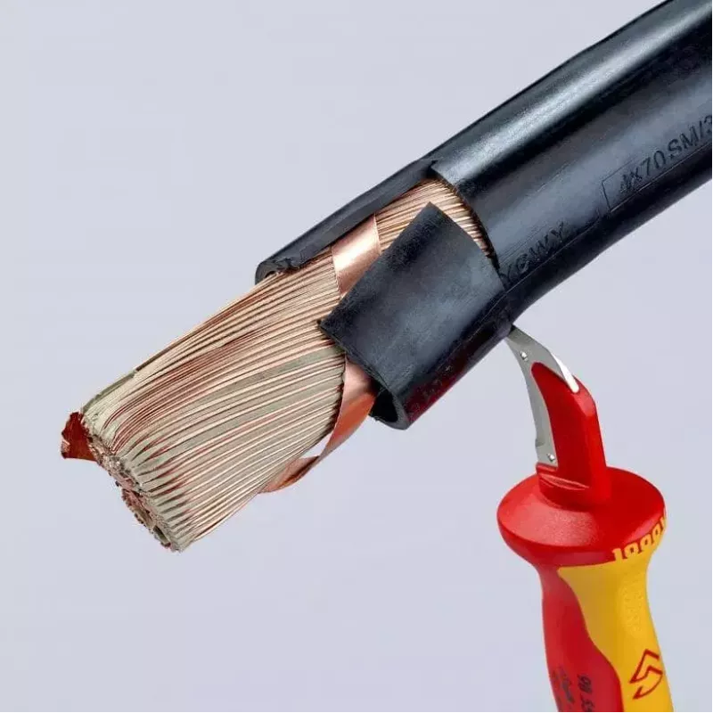 Taglierino Knipex 98 55 SB rosso giallo lama fissa