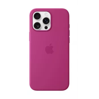 Apple Silicone Case compatibile MagSafe per iPhone 16 Pro Max Fucsia