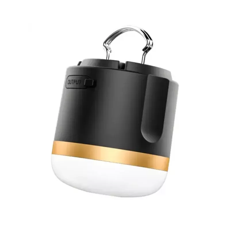 EcoFlow SCLI-B lanterna da campeggio a batteria, 400 lm, 3600 mAh, ingresso USB-C, corpo in ABS+TPR, IP54, nero/oro/bianco
