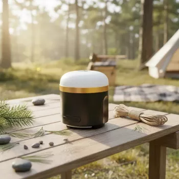 EcoFlow SCLI-B lanterna da campeggio a batteria, 400 lm, 3600 mAh, ingresso USB-C, corpo in ABS+TPR, IP54, nero/oro/bianco