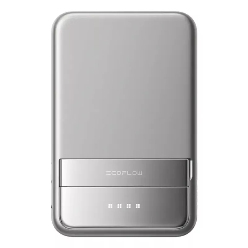 Power bank EcoFlow Rapid 5000 (litio-ione 5000 mAh, ricarica rapida PD, 30 W totali, wireless, USB-C, argento)