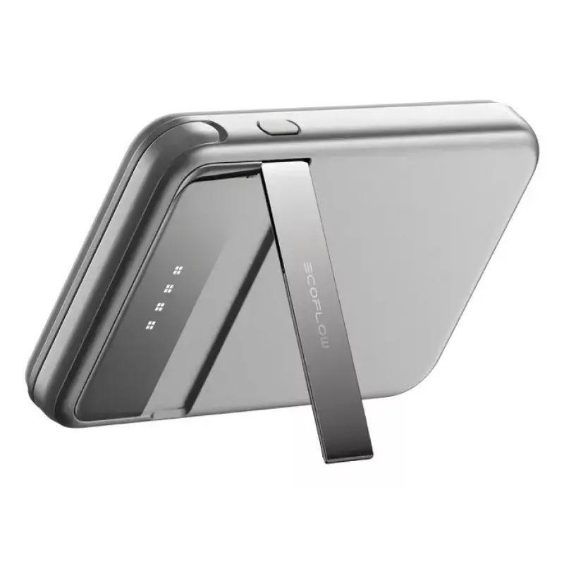 Power bank EcoFlow Rapid 5000 (litio-ione 5000 mAh, ricarica rapida PD, 30 W totali, wireless, USB-C, argento)