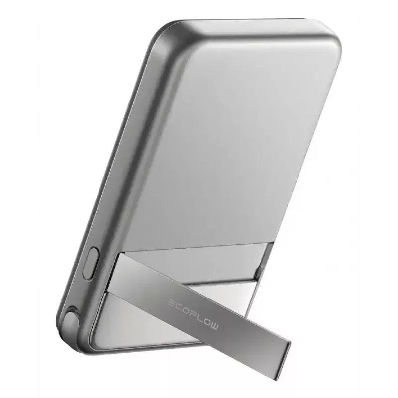 Power bank EcoFlow Rapid 5000 (litio-ione 5000 mAh, ricarica rapida PD, 30 W totali, wireless, USB-C, argento)