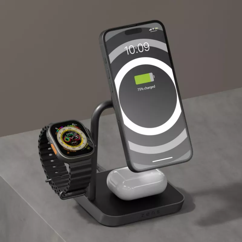 ZENS Office Charger Pro 3 nero ricarica wireless rapida per interni AC