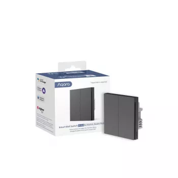 AQARA Smart Wall Switch H1 EU (senza neutro, doppio tasto) (WS-EUK02-G), grigio - interruttore a parete ZigBee con doppio relè