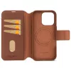 Decoded custodia per cellulare in pelle rimovibile con portafoglio per iPhone 16 Pro – marrone, pelle vera, microfibra, schermo 6,3 pollici, 3 scomparti per carte