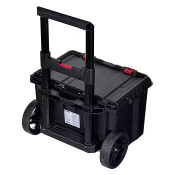 Keter Stack'N'Roll 250927 set di 3 contenitori, polipropilene, con ruote e maniglia telescopica, 52,5 x 41,1 x 69,4 cm