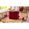 Tostapane Bosch TAT2M124 — 2 fette 950 W, rosso, centratura pane, scongelamento, lift