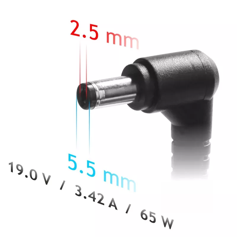 Alimentatore per notebook Akyga AK-ND-01 19 V / 3,42 A, 65 W, connettore 5,5 x 2,5 mm, per Asus / Toshiba / Lenovo