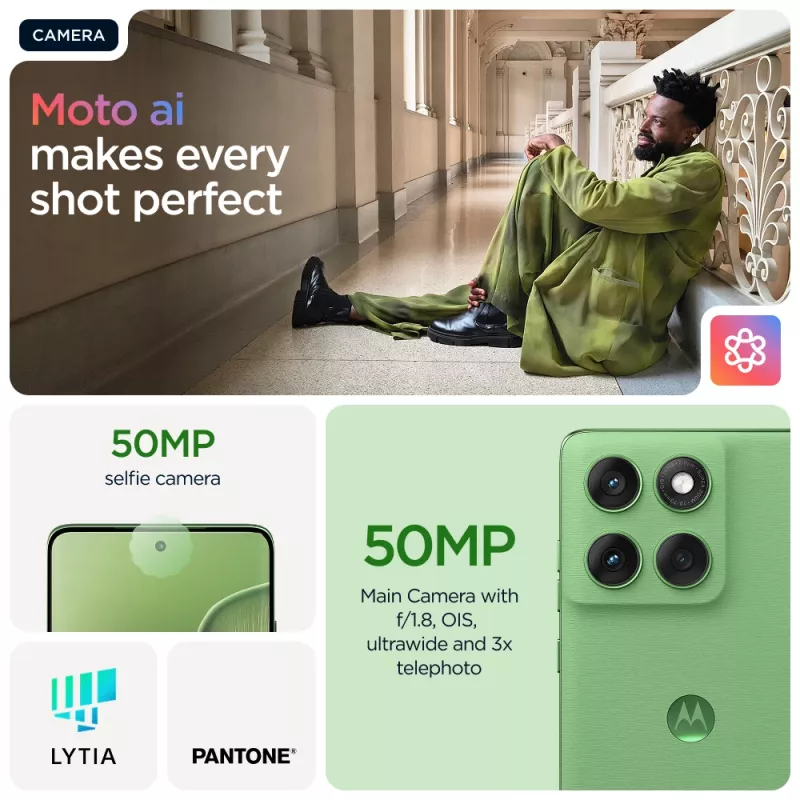 Motorola edge 60 16,9 cm (6,67 pollici) Dual SIM Android 15 5G USB Type-C 12 GB 256 GB 5200 mAh verde