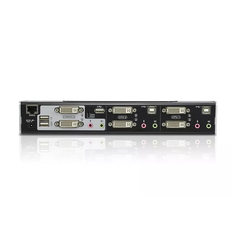 Switch KVM ATEN 2 porte USB DVI Dual-View con audio e hub USB 2.0 (cavi KVM inclusi)
