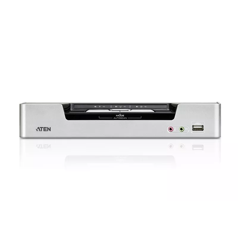 Switch KVM ATEN 2 porte USB DVI Dual-View con audio e hub USB 2.0 (cavi KVM inclusi)