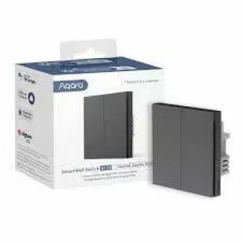 AQARA Smart Wall Switch H1 EU (con neutro, doppio interruttore) (WS-EUK04-G), grigio – interruttore a parete Zigbee con doppio relè