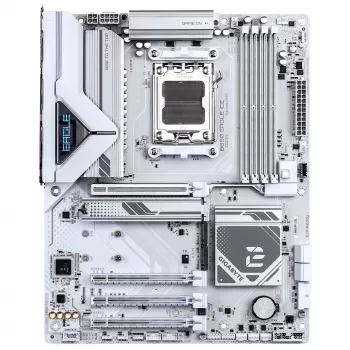 Scheda madre GIGABYTE B850 EAGLE ICE - CPU AMD Ryzen serie 9000, VRM digitale 8+2+2 fasi, fino a 8200MHz DDR5 (O.C), 1xPCIe 5.0 + 2xPCIe 4.0 M.2, 2.5 GbE LAN, USB 3.2 Gen 2