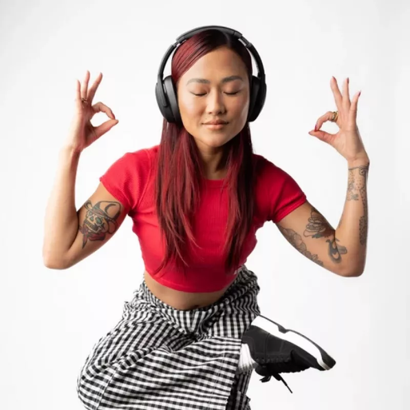 Cuffie Skullcandy Crusher Evo – cuffie over-ear wireless e con filo, Bluetooth 5.0, 40 h batteria, USB-C, 3,5 mm, pieghevoli, nere