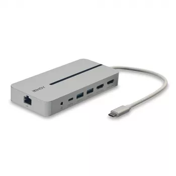 Docking station mini USB-C Lindy DST-Mx Duo per laptop/MacBook con doppio display (4K) e ricarica pass-through 100 W