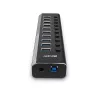 Hub USB 3.0 Lindy 10 porte con interruttori on/off