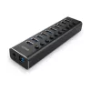 Hub USB 3.0 Lindy 10 porte con interruttori on/off