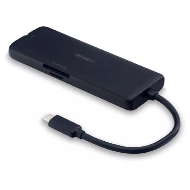 Docking station mini USB-C per laptop Lindy DST-Mini con supporto 4K e ricarica pass-through 100W
