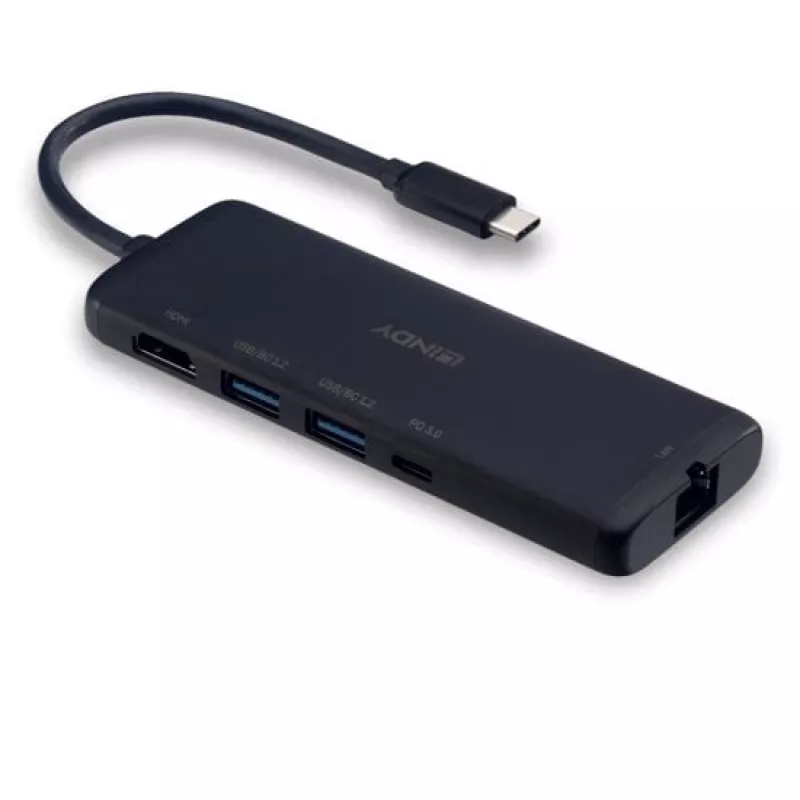 Docking station mini USB-C per laptop Lindy DST-Mini con supporto 4K e ricarica pass-through 100W