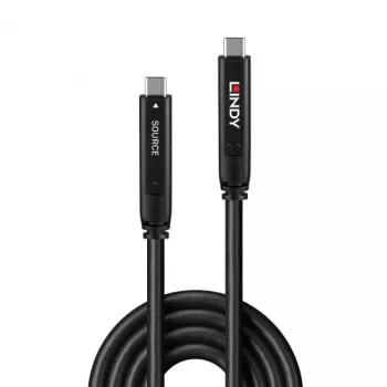 Cavo ibrido USB 3.2 Gen 1 e DP 1.4 Type-C Lindy 10m, 10 m, USB C, USB C, USB 3.2 Gen 1 (3.1 Gen 1), nero