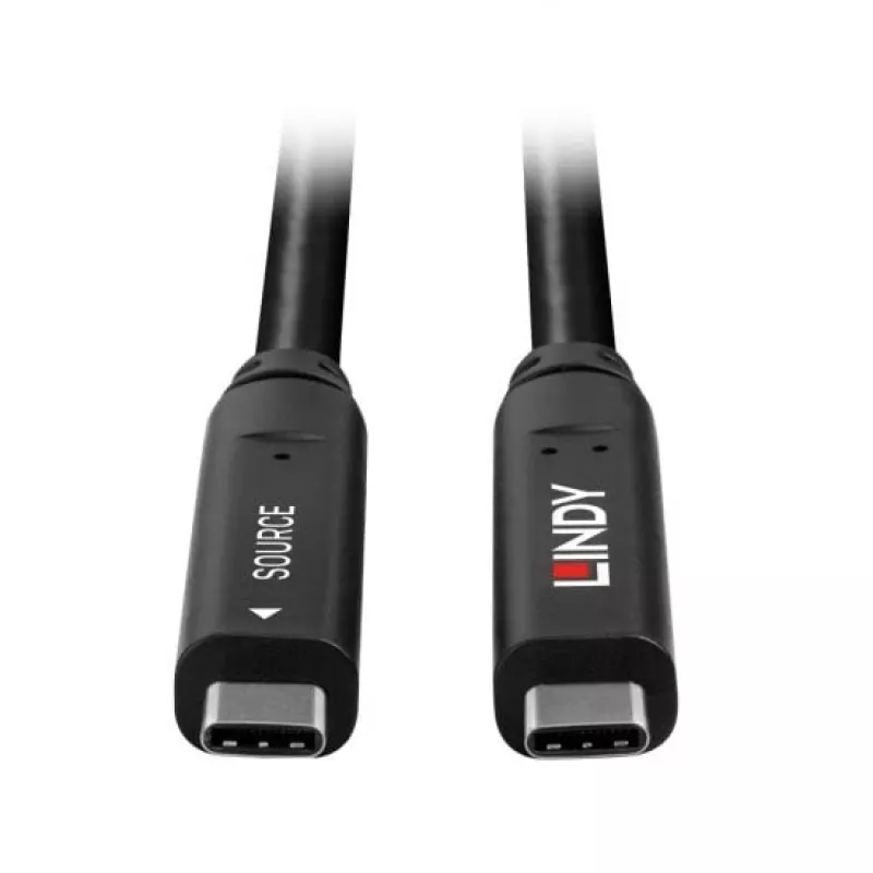 Cavo ibrido USB 3.2 Gen 1 e DP 1.4 Type-C Lindy 10m, 10 m, USB C, USB C, USB 3.2 Gen 1 (3.1 Gen 1), nero