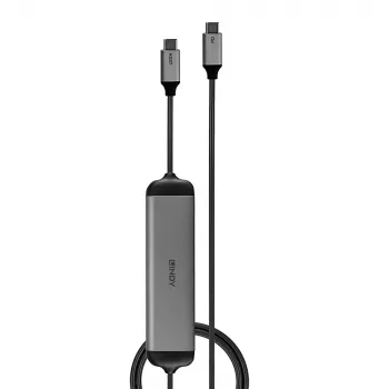 Docking station micro per laptop USB-C Lindy DST-Micro 140 con supporto 4K e cavo di ricarica 1,4 m 60W