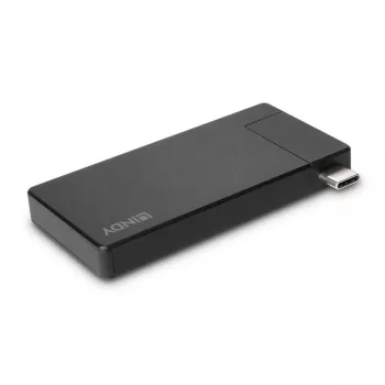 Docking station micro per laptop USB-C Lindy DST-Micro con supporto 4K e ricarica pass-through 100W