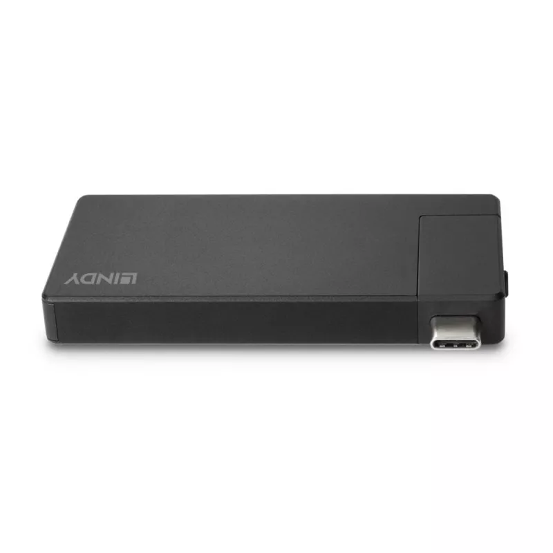 Docking station micro per laptop USB-C Lindy DST-Micro con supporto 4K e ricarica pass-through 100W