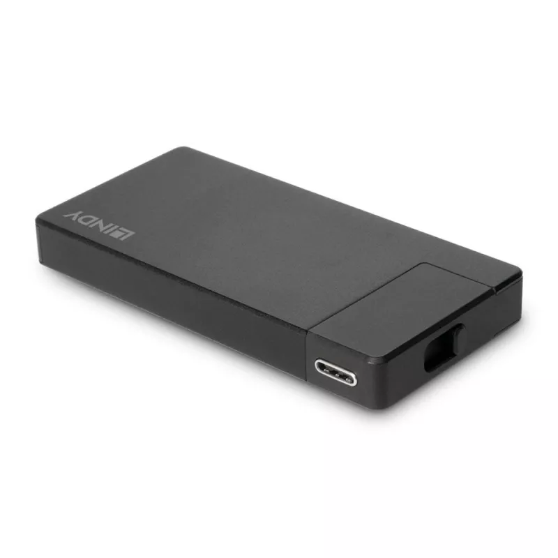 Docking station micro per laptop USB-C Lindy DST-Micro con supporto 4K e ricarica pass-through 100W