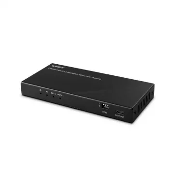 Lindy splitter HDMI 2 porte 8K60 con audio, HDMI, 2x HDMI, 3,5 mm, 7680 x 4320 pixel, nero, metallo